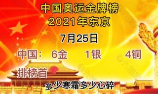 中国金牌榜2021