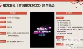 2022东方卫视跨年晚会节目单